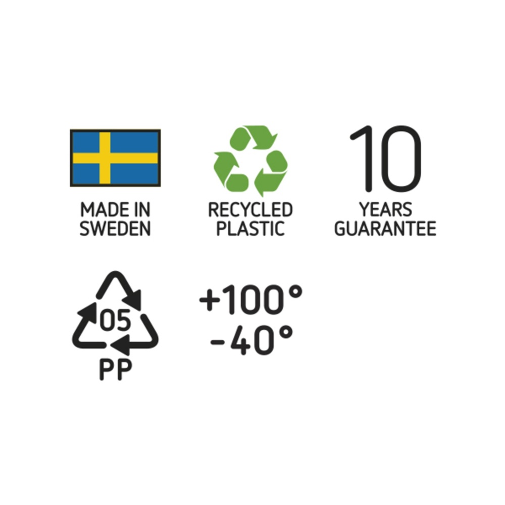 Låda av återvunnen plast, Stor, SMARTSTORE 46L RECYCLED, 59 x 39 x H31 cm, Grå