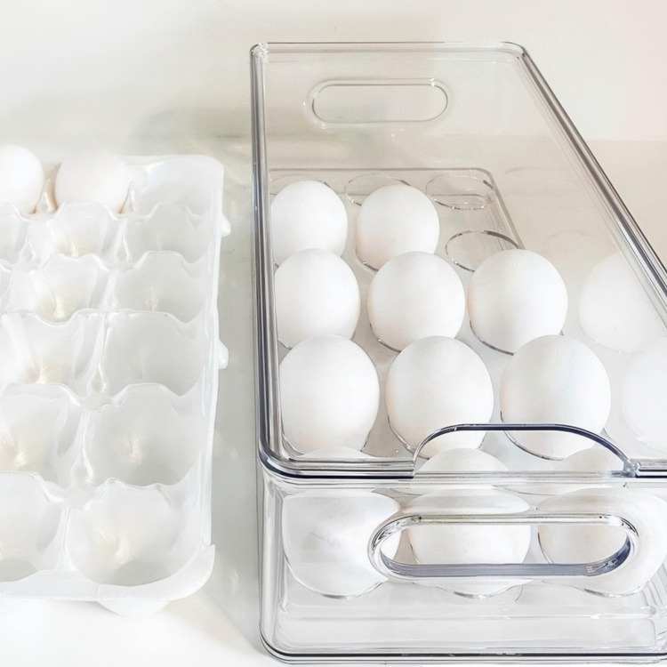 Låda för 15 Ägg, THE HOME EDIT EGG BIN, 15,2 x 30,5 x H10,8 cm, Transp