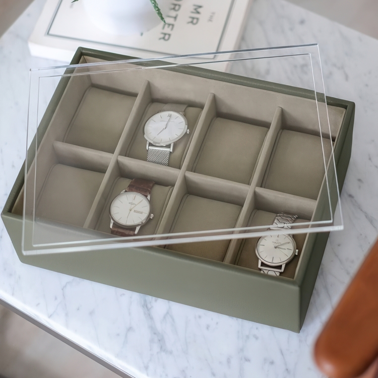 Låda för klockor med displaylock, STACKERS  WATCH BOX, 18 x 26 x H 9,5