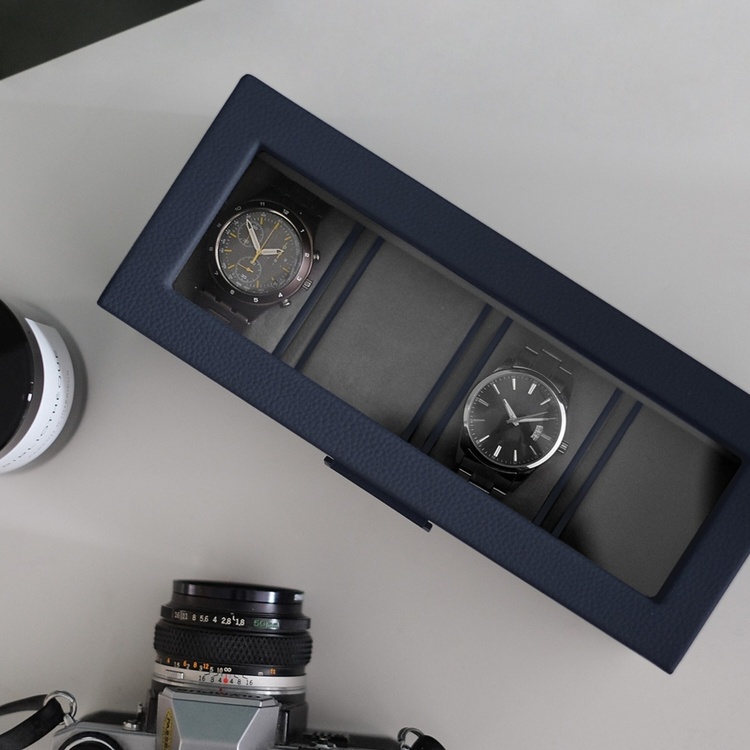 Låda för klockor med glaslock,  Avlång, STACKERS WATCH BOX, 24,5 x 10