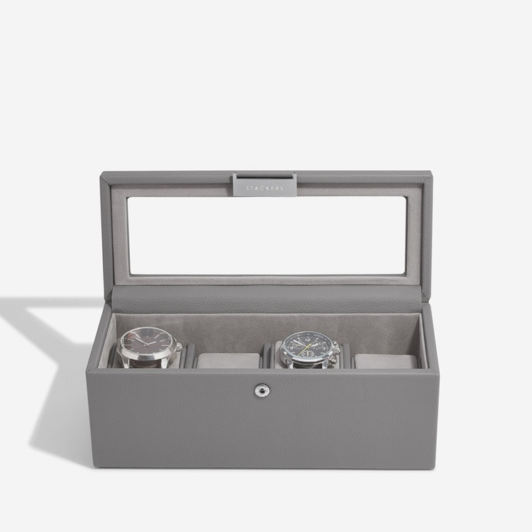 Låda för klockor med glaslock,  Avlång, STACKERS WATCH BOX, 24,5 x 10
