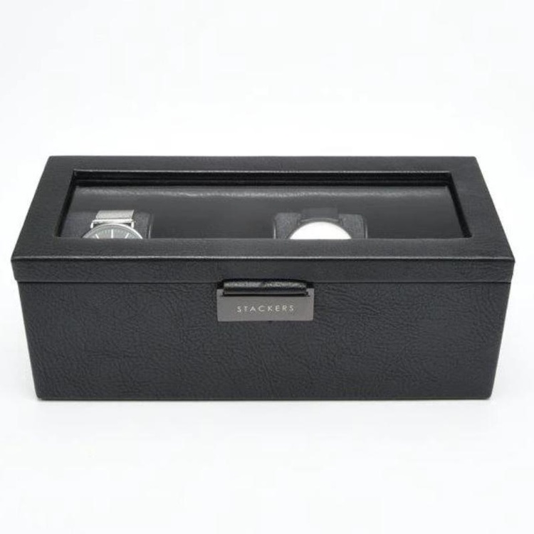 Låda för klockor med glaslock,  Avlång, STACKERS WATCH BOX, 24,5 x 10
