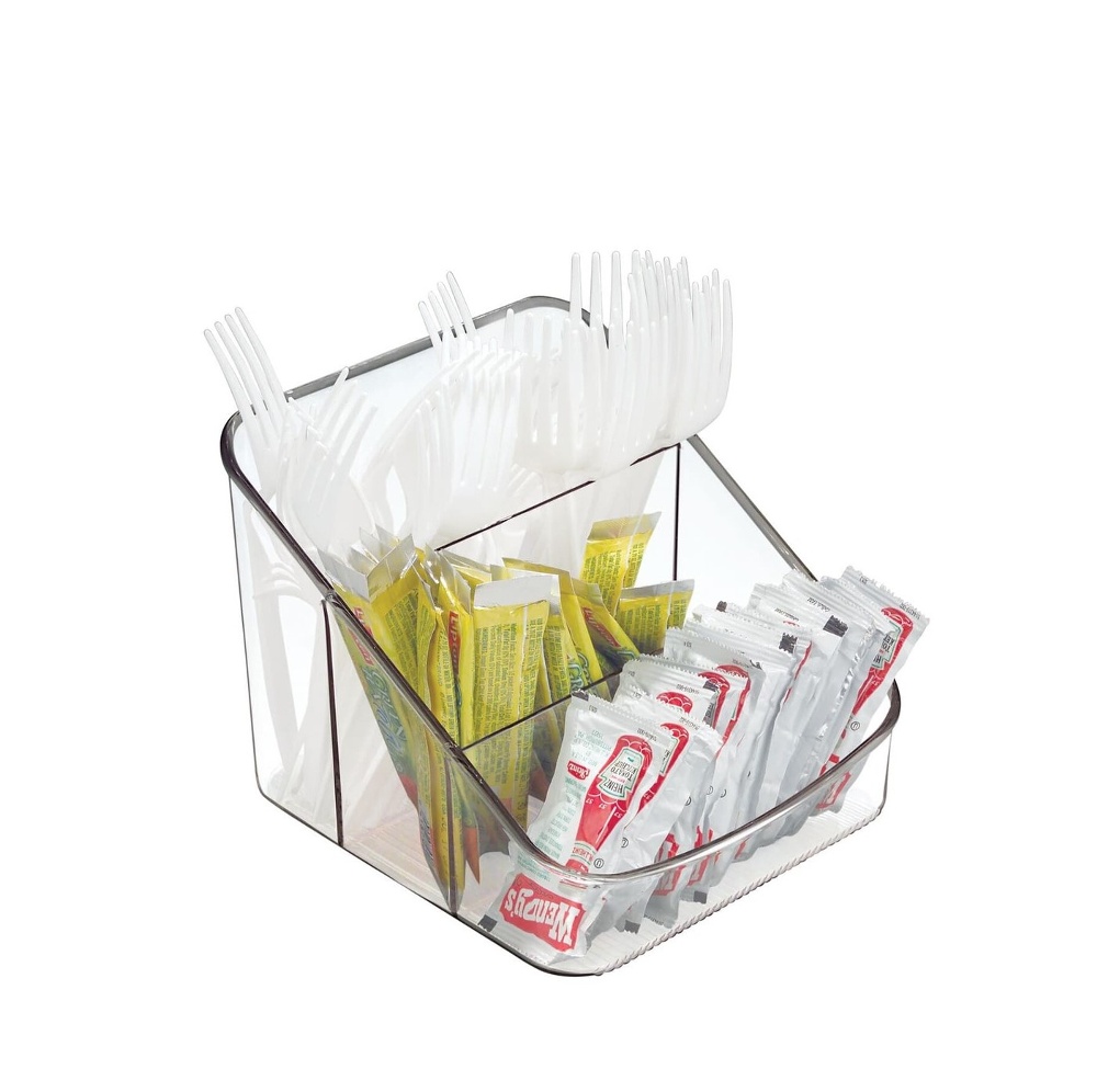 Låda för kryddpåsar, 3 fack, LINUS PACKET ORGANIZER, 15,5 x 16 x H 13 cm, Transparent