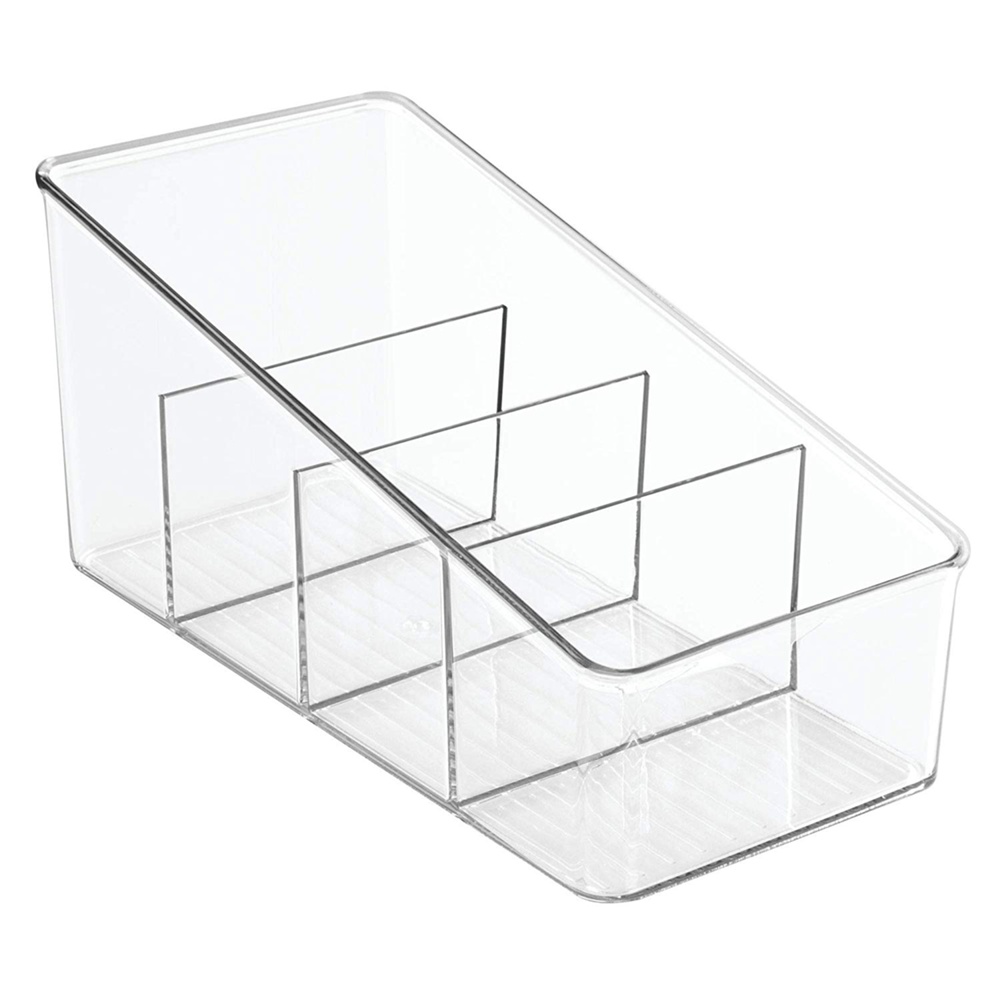 Låda för kryddpåsar, 4 fack, PACKET ORGANIZER, 13 x 27 x H 13 cm, Transparent