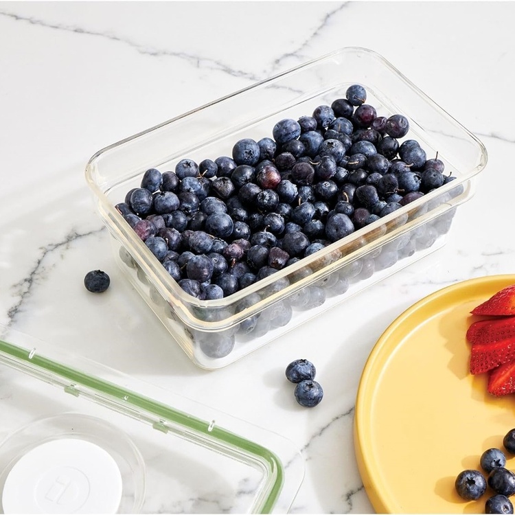 Låda för kylen, 0,9L, ID FRESH MEDIUM PRODUCE BIN, 13 x 20,5 x H 8 cm, Klar / Grön