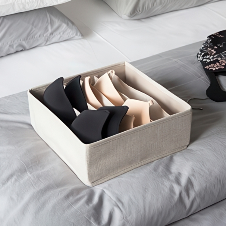 Låda för sortering, 6 fack, BIGSO SOFT DRAWER SQUARE ORGANIZER, 29 x 29 x H 11 cm
