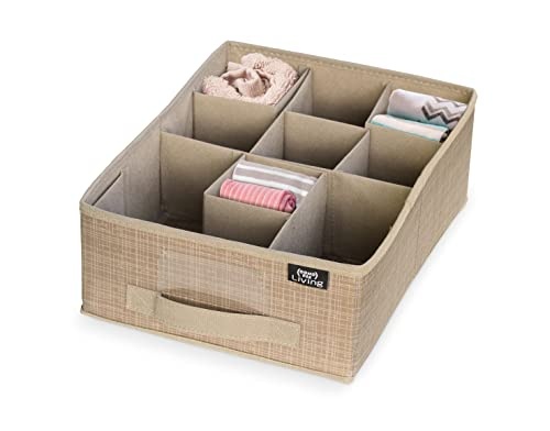 Låda för sortering, Justerbara fack, VITA ECO DRAWER ORGANISER, 35 x 26,5 x H 12 cm, Brun