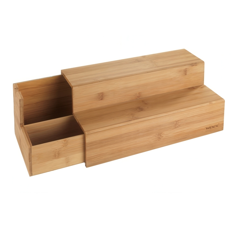 Låda för tepåsar, BAMBU TRAPPA, 33 x 15 x H 17,5 cm, Brun