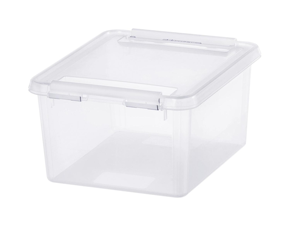 Låda Liten / Ask, SMARTSTORE 2L HOME, 21 x 17 x H11 cm, Klar / Vit