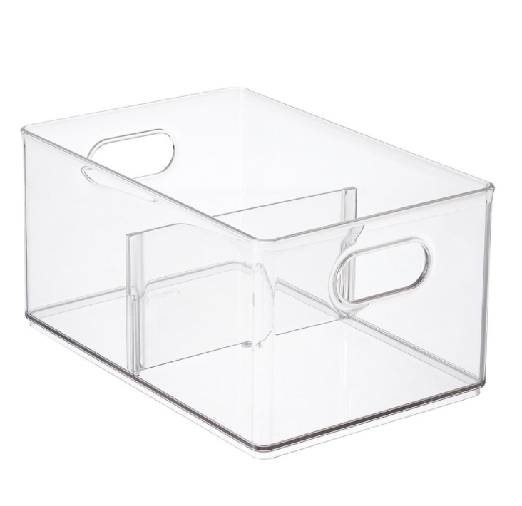 Låda med avdelare, THE HOME EDIT FREEZER BIN, 20,3 x 30,5 x H15,2 cm, Transparent