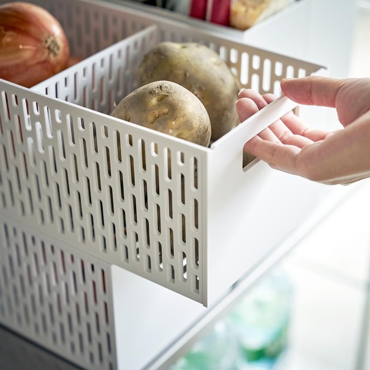 Låda med avdelare, TOWER VEGETABLE BASKET, 15,3 x 32 x H 12,2 cm, Vit | Förvaring - Köksförvaring - Organisera köksskåp | Pryloteket