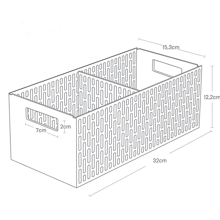 Låda med avdelare, TOWER VEGETABLE BASKET, 15,3 x 32 x H 12,2 cm