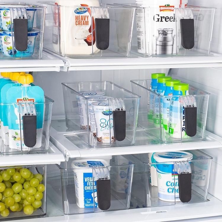 Låda med gummerat handtag, NARROW RANGEMENT, 27,5 x 12,5 x H 11 cm, Klar