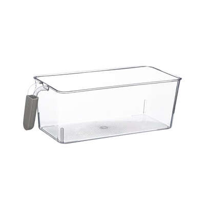 Låda med gummerat handtag, NARROW RANGEMENT, 27,5 x 12,5 x H 11 cm, Klar
