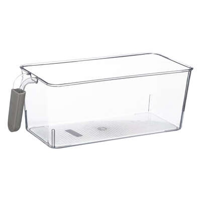 Låda med gummerat handtag, WIDE RANGEMENT, 27,5 x 17,5 x H 11 cm, Klar