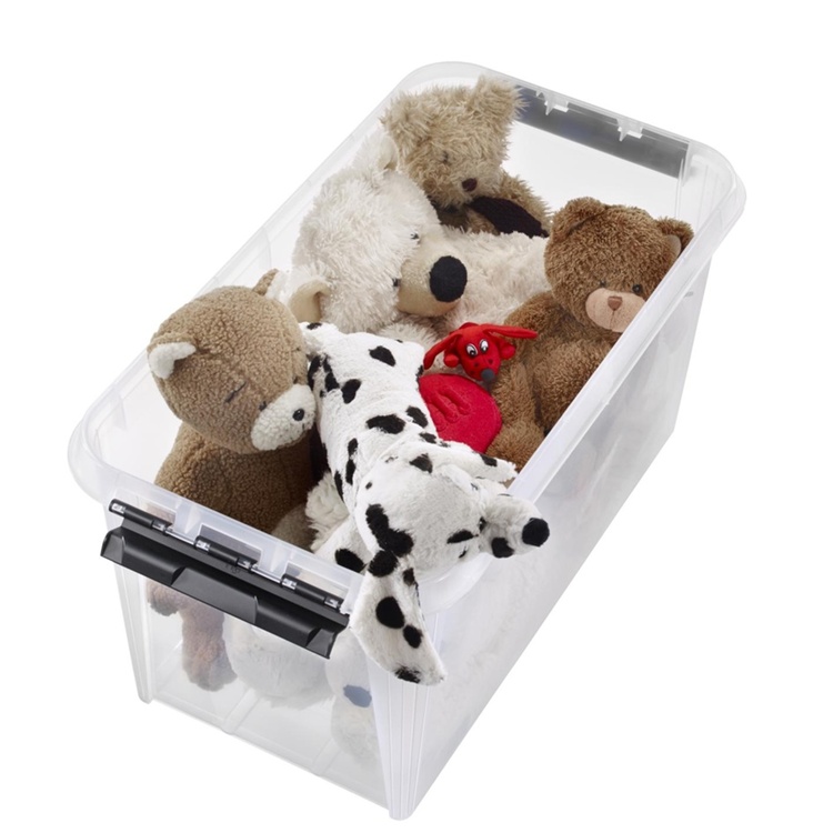 Låda med Hjul, SMARTSTORE 70L, CLASSIC, XXL, 72 x 40 x H 38 cm, Transparent / Svart