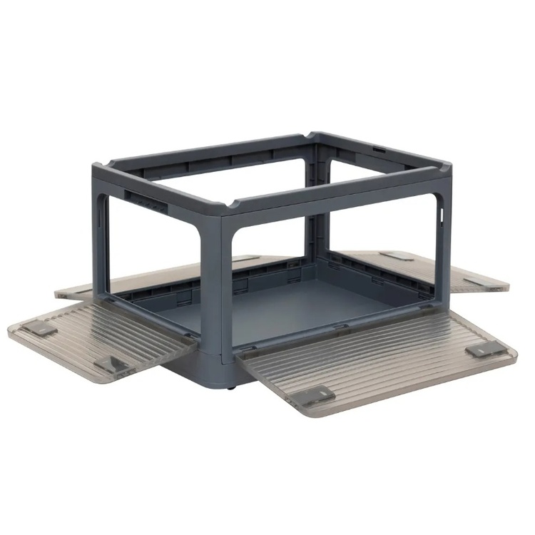 Låda med Hjul, Stapelbar, MOBILE FOLDING BOX, 51,5 x 36 x H 30 cm, Mörkgrå