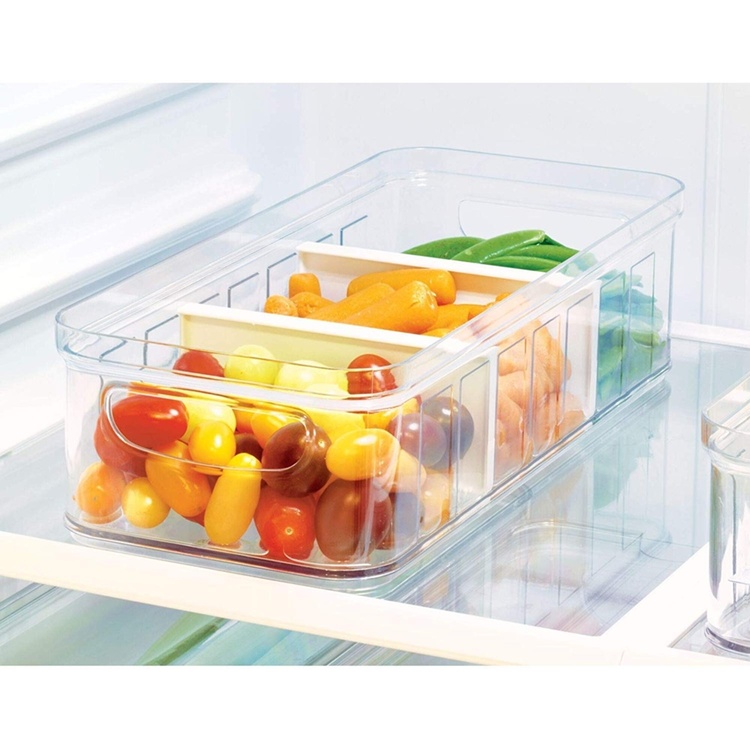 Låda med lock och avdelare, CRISP DIVIDED BIN, 16,5 x 38,1 x H 9,5, Klar