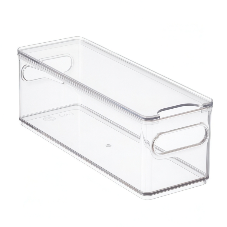 Låda med lock, Långsmal, THE HOME EDIT NARROW BIN, 10,2 x 30,5 x H 10,8 cm, Transparent