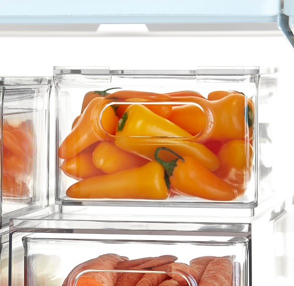 Låda med lock, THE HOME EDIT SMALL FRIDGE BIN, 15,2 x 15,2 x H10,8 cm, Klar