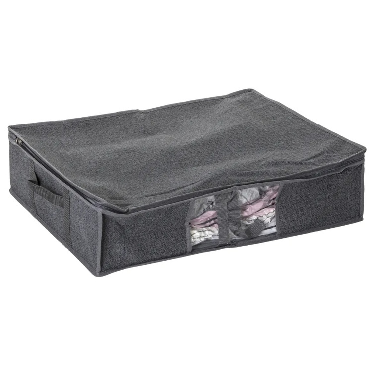 Låda med vakuumpåse, SMALL AIR STORE UNDER BED, 60 x 45 x H 15 cm, Mörkgrå
