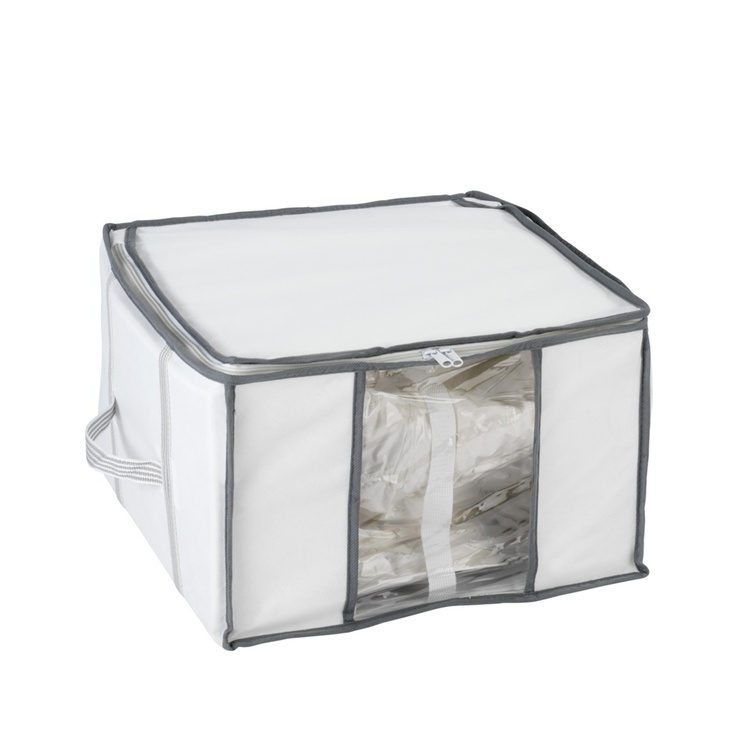 Låda med vakuumpåse, SOFT BOX, SMALL, 42 x 40 x H 25 cm, Vit