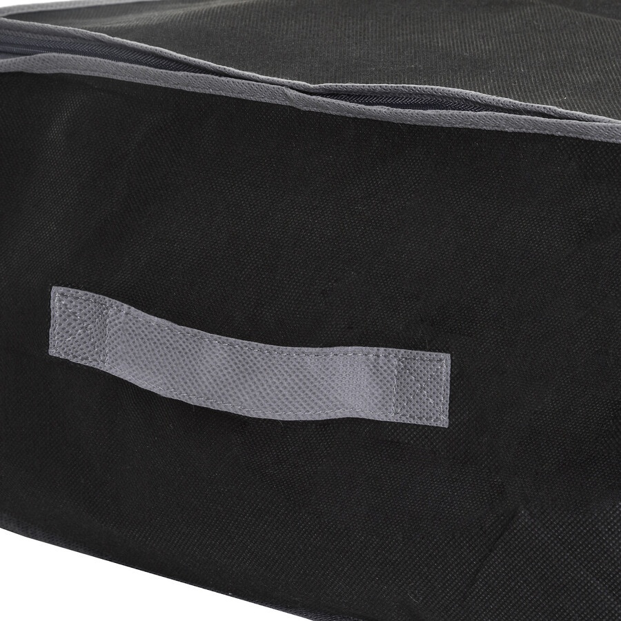 Låda med vakuumpåse, under sängen, NONWOVEN UNDER BED, 100 x 45 x H 15 cm, Svart