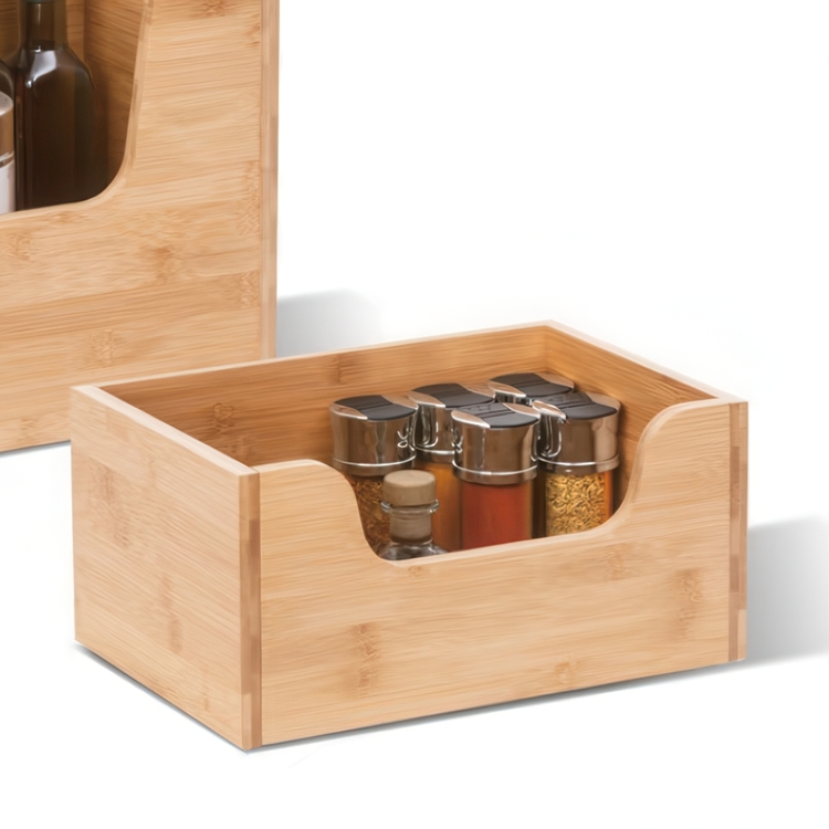 Låda med öppen front, Stapelbar, STACK SMALL BAMBOO BASKET, 31,5 x  21