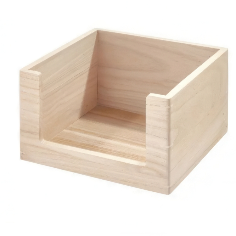 Låda med öppen front, THE HOME EDIT OPEN FRONT SMALL ECO WOOD BIN, 25,4 x 25,4 x H15,2 cm