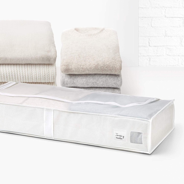 Låda under sängen, Mjuk, NON WOVEN, 45 x 103 x H16 cm, Vit