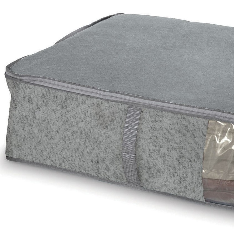 Låda under sängen, mjuk, STONE GREY, 95 x 45 x H 18 cm, Grå