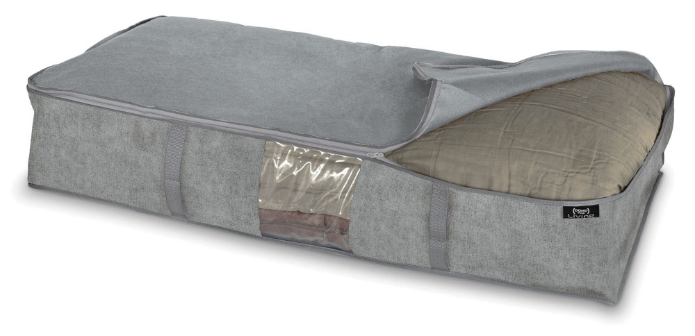 Låda under sängen, mjuk, STONE GREY, 95 x 45 x H 18 cm, Grå