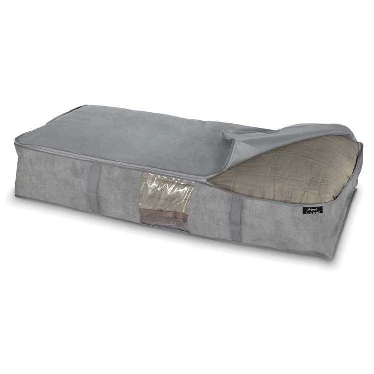 Låda under sängen, mjuk, STONE GREY, 95 x 45 x H 18 cm, Grå