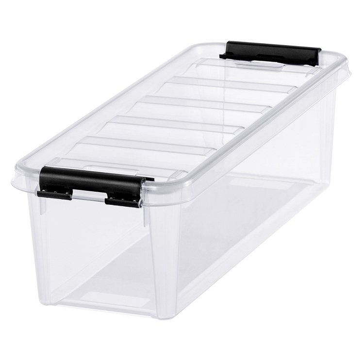 Låda, Långsmal, SMARTSTORE 3,5L, CLASSIC, 38 x 14 x H 11 cm, Transparent / Svart
