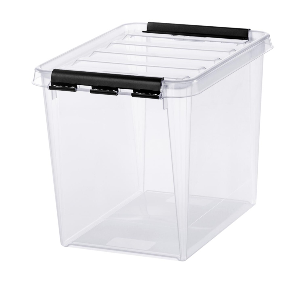 Låda, Hög, SMARTSTORE 13L, CLASSIC, 34 x 25 x H27 cm, Klar / Svart