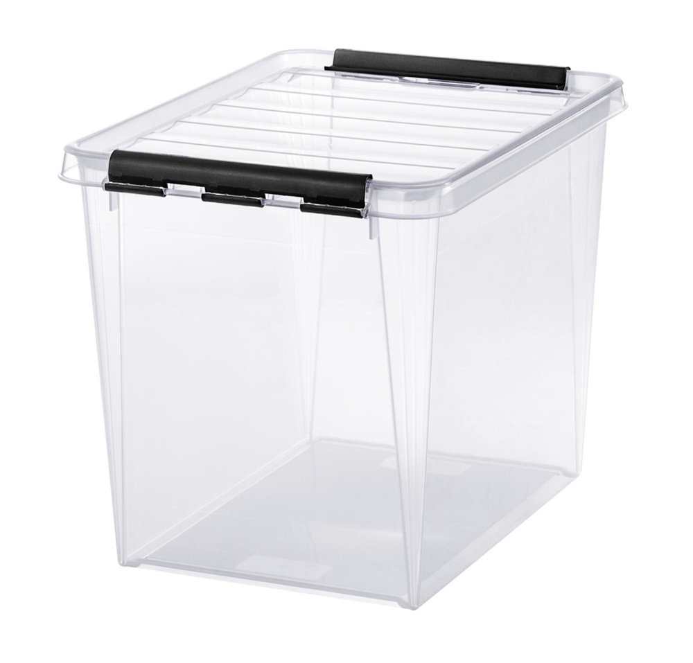 Låda, Hög, SMARTSTORE 25L, CLASSIC, 40 x 30 x H32 cm, Klar / Svart