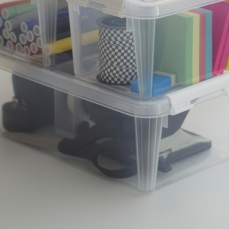 Låda, Liten, SMARTSTORE 4L HOME, 30 x 19 x H11cm, Klar / Vit