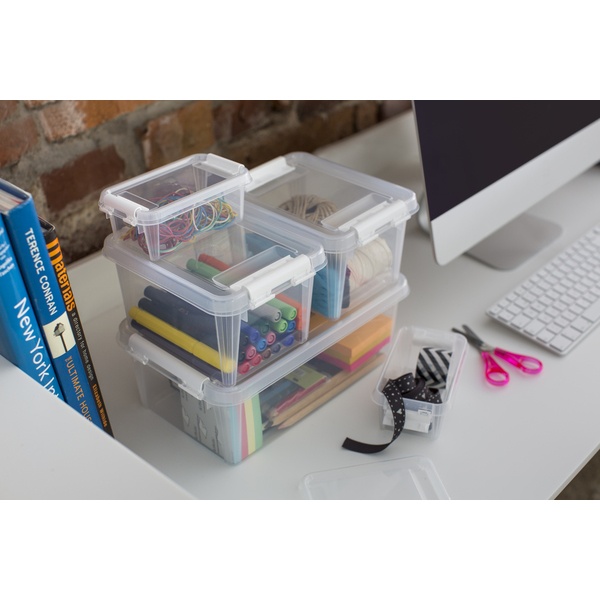 Låda, Liten, SMARTSTORE 4L HOME, 30 x 19 x H11cm, Klar / Vit