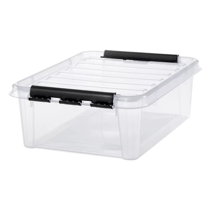 Låda, Låg, SMARTSTORE 20L, CLASSIC, 50 x 39 x H 18 cm, Transparent / Svart