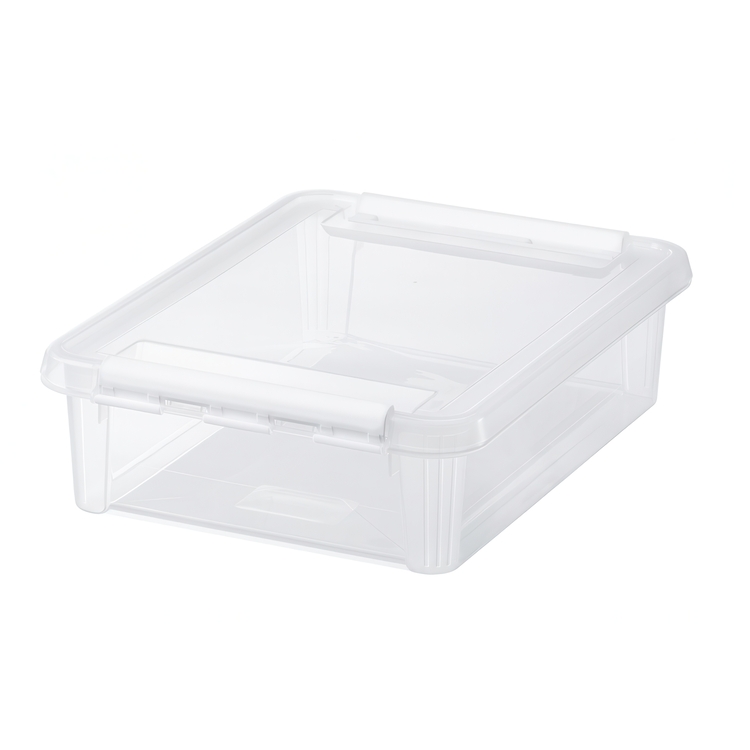 Låda, låg, SMARTSTORE 7,5L HOME, 40 x 30 x H11 cm, Klar / Vit
