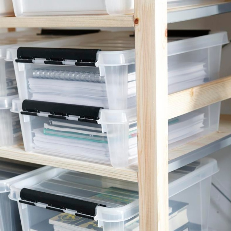 Låda, låg, SMARTSTORE 7,5L, CLASSIC, 40 x 30 x H11 cm, Klar / Svart