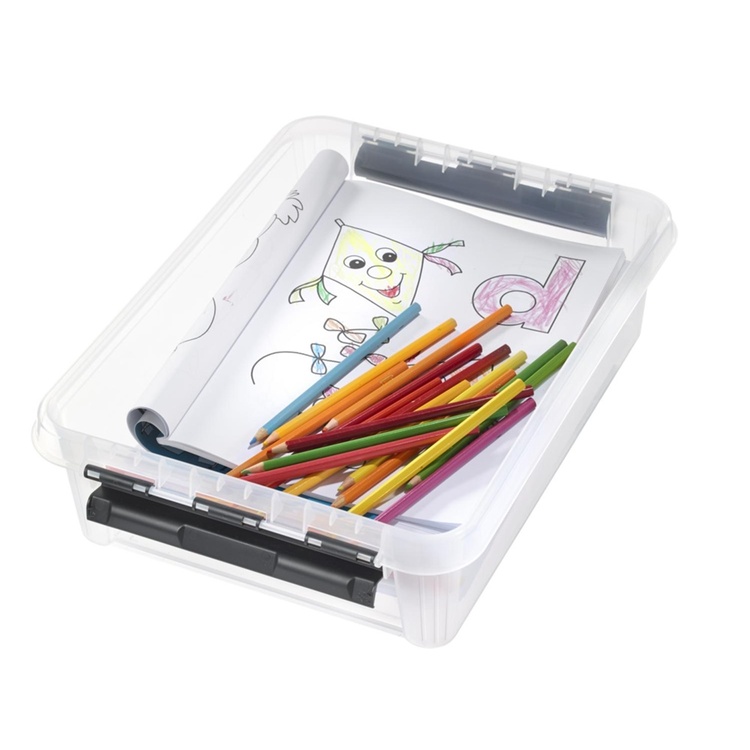 Låda, låg, SMARTSTORE 7,5L, CLASSIC, 40 x 30 x H11 cm, Klar / Svart