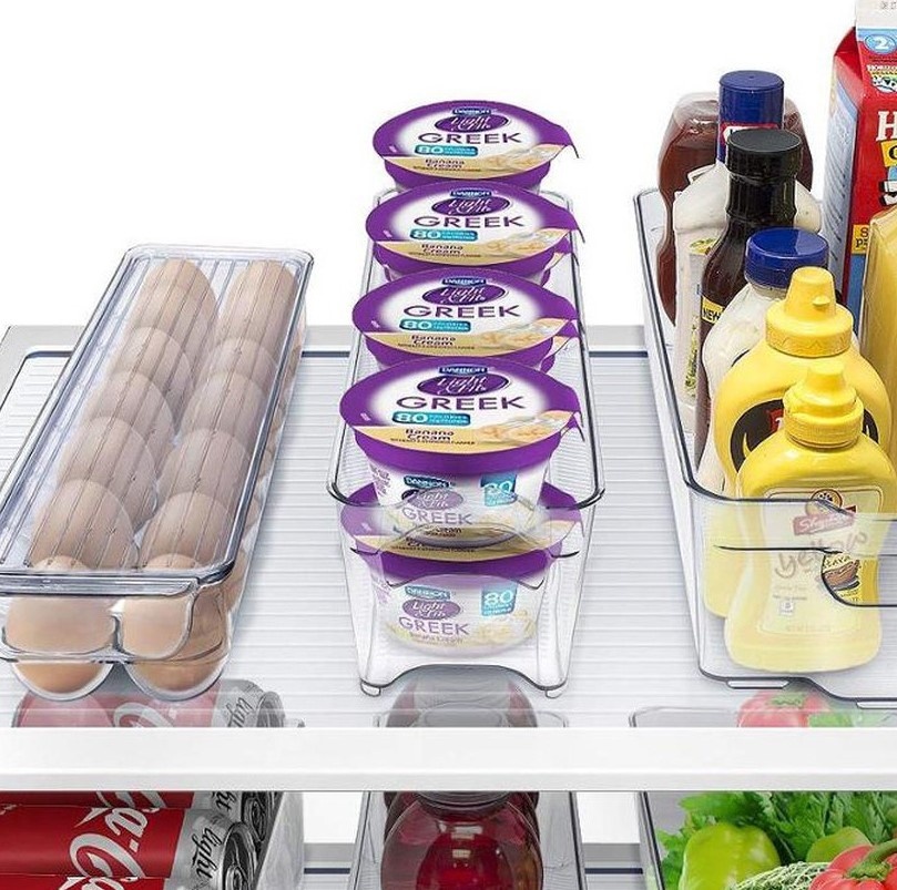 Låda, smal och djup, RANGEMENT FRIGO SMALL, 37 x 11 x H 10 cm, Klar