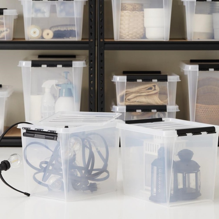 Låda, SMARTSTORE 66L, CLASSIC XL, 59 x 39 x H 43 cm, Transparent / Svart