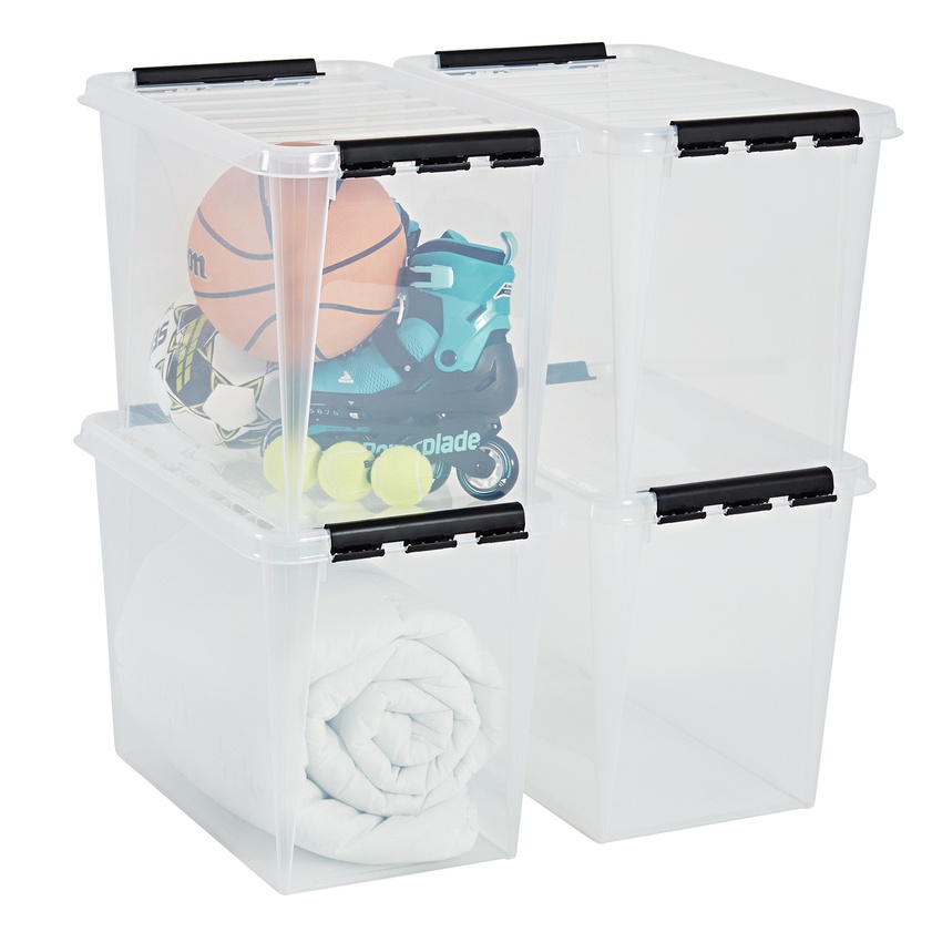 Låda, SMARTSTORE 66L, CLASSIC XL, 59 x 39 x H 43 cm, Transparent / Svart
