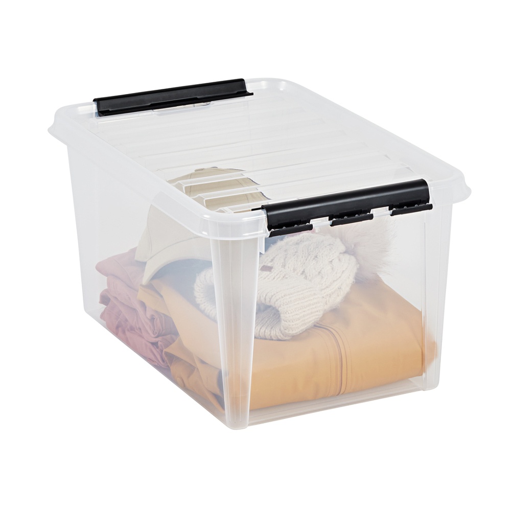 Låda, Stor, SMARTSTORE 46L, CLASSIC, 59 x 39 x H31 cm, Transparent / Svart