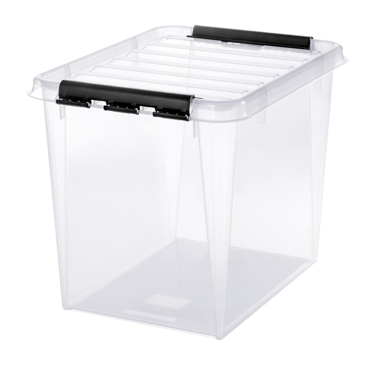 Låda, Stor, SMARTSTORE 52L, CLASSIC, Large, 50 x 39 x H 41 cm, Transparent / Svart