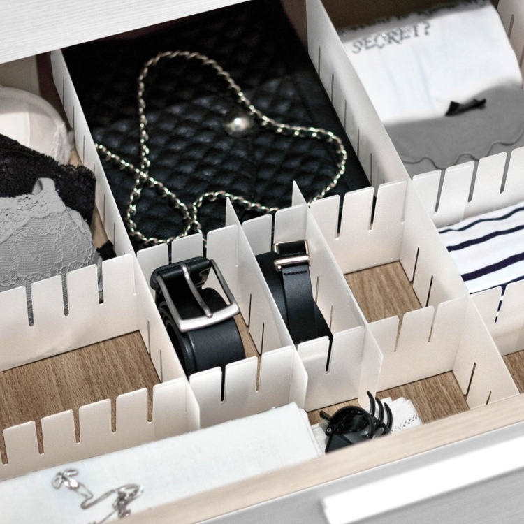 Lådavdelare, 8 st, DIVIDER ORGANIZER, 40 x H 8 cm, Vita