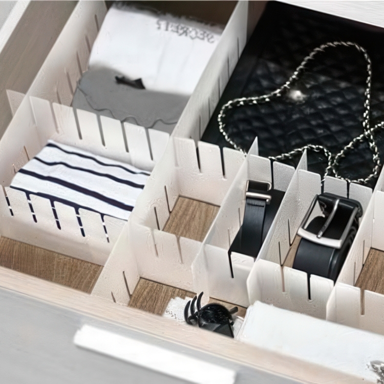 Lådavdelare, 8 st, DIVIDER ORGANIZER, 40 x H 8 cm, Vita