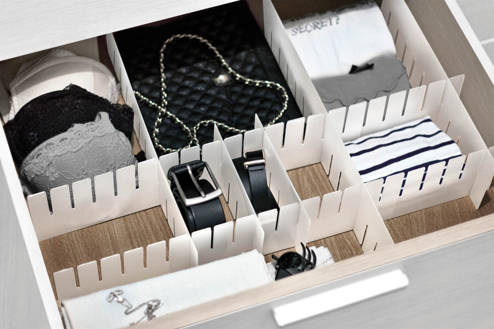 Lådavdelare, 8 st, DIVIDER ORGANIZER, 40 x H 8 cm, Vita